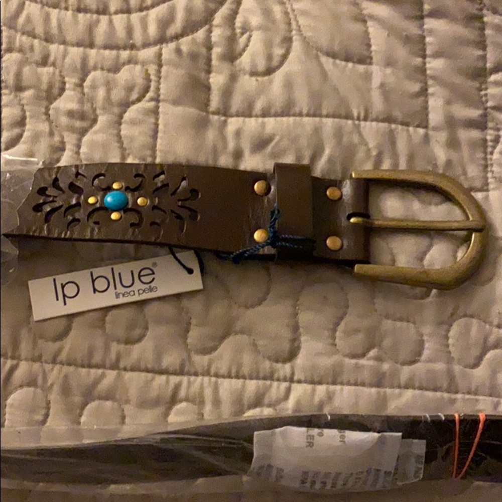 Linea Pelle Brown Cutout Detail Leather Belt